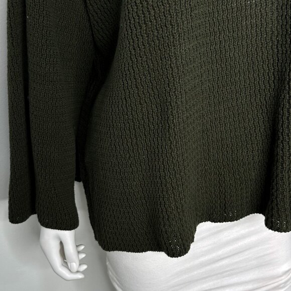 Maurie and Eve Cotton Oversized Crewneck Sweater in Olive Green Women's Size 4 - Picture 8 of 16